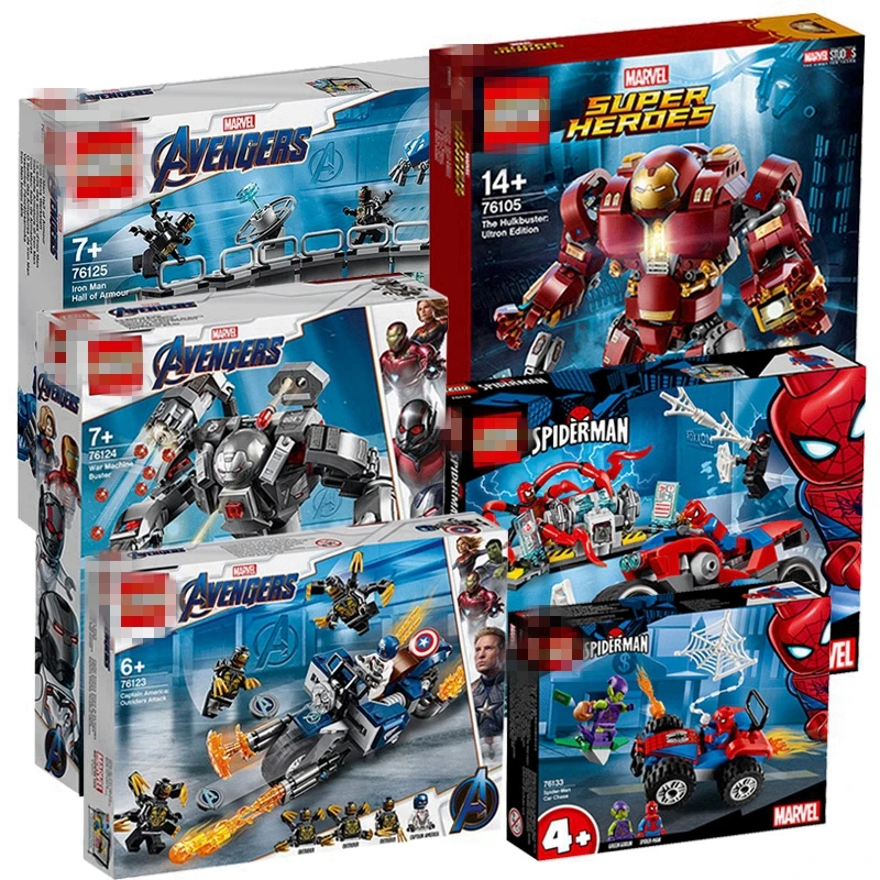 Marvel Avengers Ironman War Machine Sanctum Showdown Spider Man Batman совместимые Lepins строительные блоки