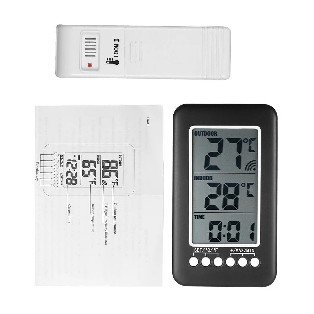 

Electronic Temperature Count Portable LCD Digital Display Measuring Machine Wireless Indoor and Outdoor Thermometer with Sensor
