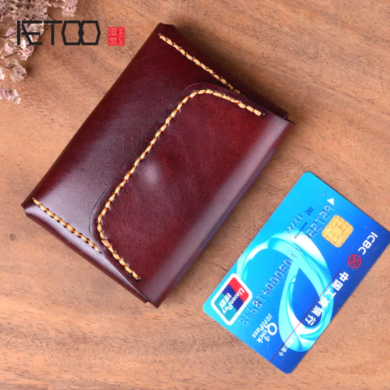 AETOO растительного дубления кожаный первый слой воловьей кожи ручной работы