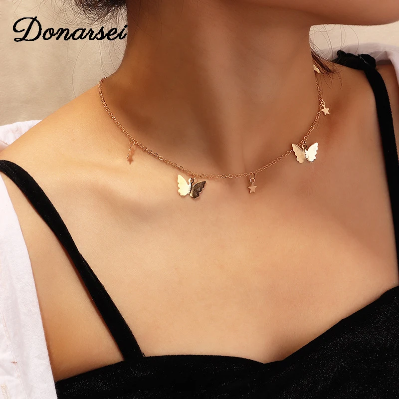 Сексуальные ожерелья Чокеры Donarsei с животными и бабочками для женщин модная
