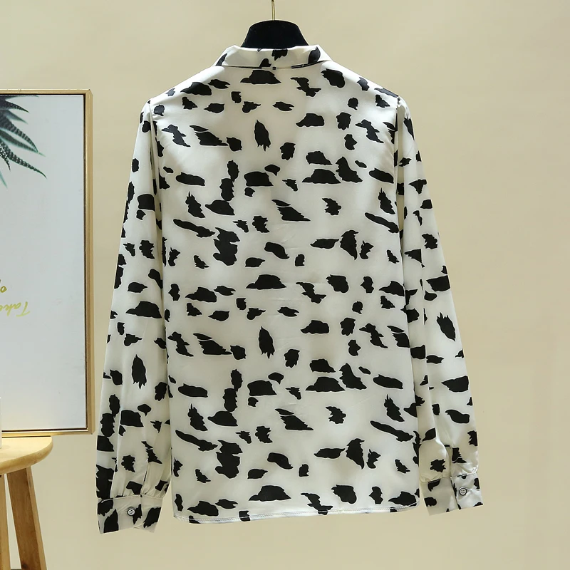 Женская шифоновая блузка с длинным рукавом Повседневная Блузка в Корейском