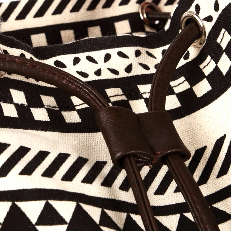 

THINKTHENDO 2018 New Women Vintage Canvas Drawstring Shoulder School Bags Backpack Travel Rucksack