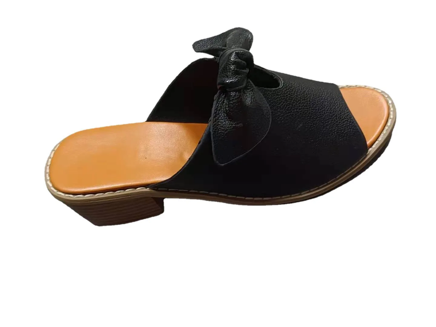 

2021 Summer Fashion New High Heel Fish Mouth Women Sandals PU Leather Bowknot Large Size Slippers Outdoor Casual Shoes For Women