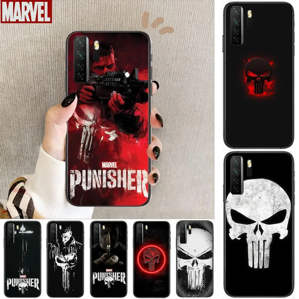 

Marvel Punisher Black Soft Cover The Pooh For Huawei Nova 8 7 6 SE 5T 7i 5i 5Z 5 4 4E 3 3i 3E 2i Pro Phone Case cases