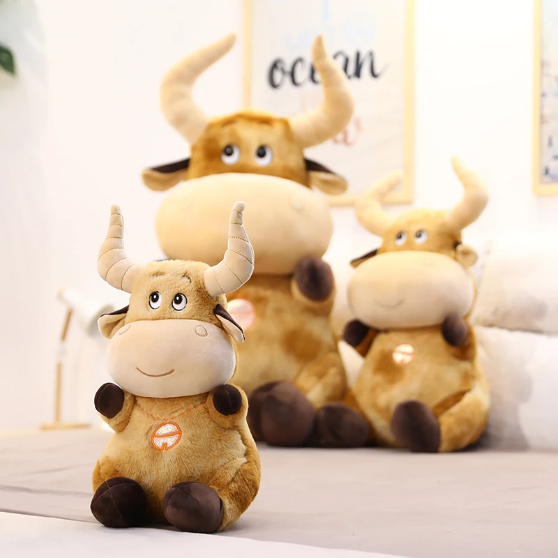 

30/40/70cm Lovely Soft Cattle Plush Toy Simulation Zodiac Cow Stuffed Appease Doll Kids Grils Creative Birthday Christmas Gift