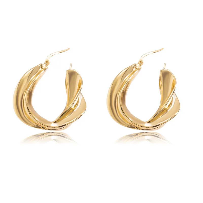 

Hip Hop Geometric Gold Color Hoop Earrings For Women Punk Irregular Metal Stud Earrings Trendy Simple Statement Unusual Earrings