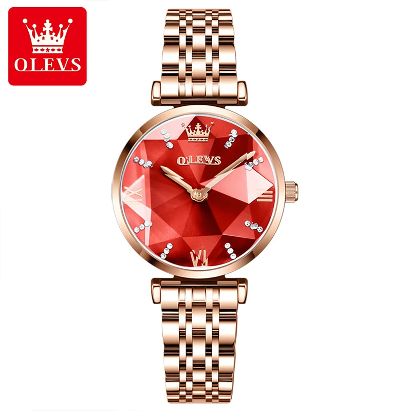 OLEVS Ladies Luxury Watches Top Brand Fashion Rose Gold Stainless Steel Waterproof Quartz Women Watch Gift Relogio Feminino 6642