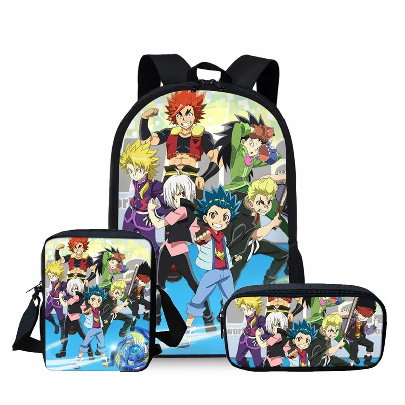 as pictures ThiKin 3 шт. Beyblade Burst школьные сумки набор для Дети Мальчики Школа Рюкзаки на плечо рюкзак Детский рюкзак ранец - Цвет: as pictures