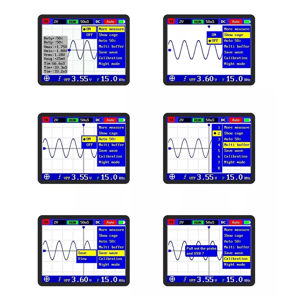 

KKmoon DSO PRO Digital Oscilloscope Handheld Oscilloscope with 5M Bandwidth 20MS/s Sampling Rate with P6100 Oscilloscope Probe