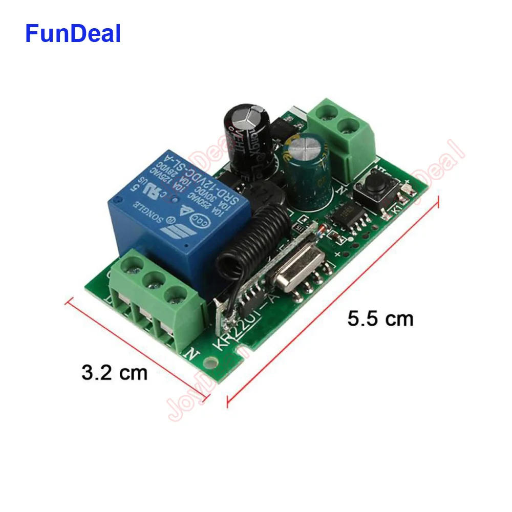 433Mhz Universal AC 110V 220V Wireless 1CH RF Remote Control Receiver Module RF Relay Transmitter For Led Light Lamp Control DIY images - 6