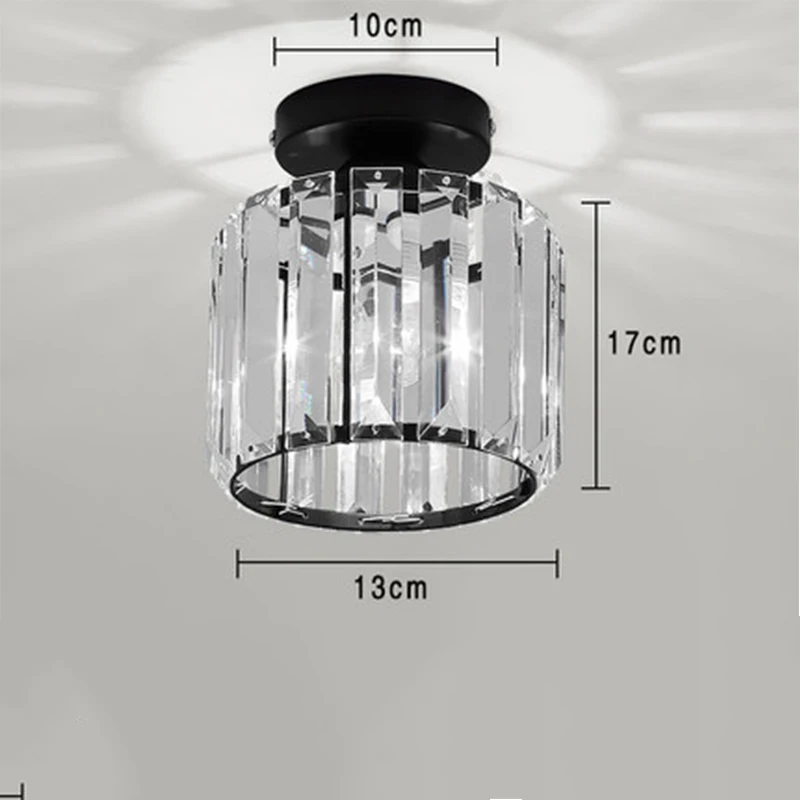 

Crystal northern Europe light luxury corridor entrance porch square E27 ceiling lamp
