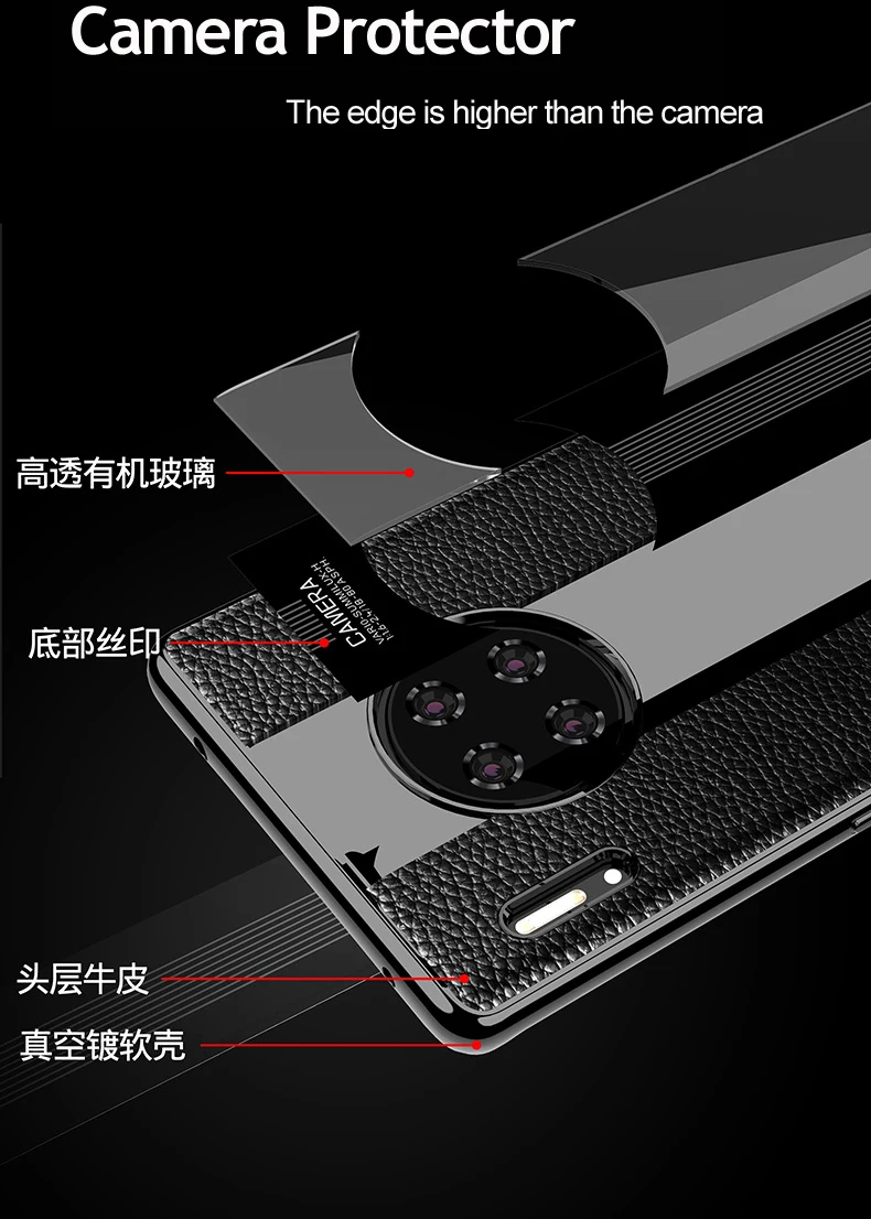 Роскошный чехол из натуральной кожи для huawei mate 30 Pro, чехол, кожаный противоударный чехол, чехол для задней панели funda mate 30 Pro, защитный чехол