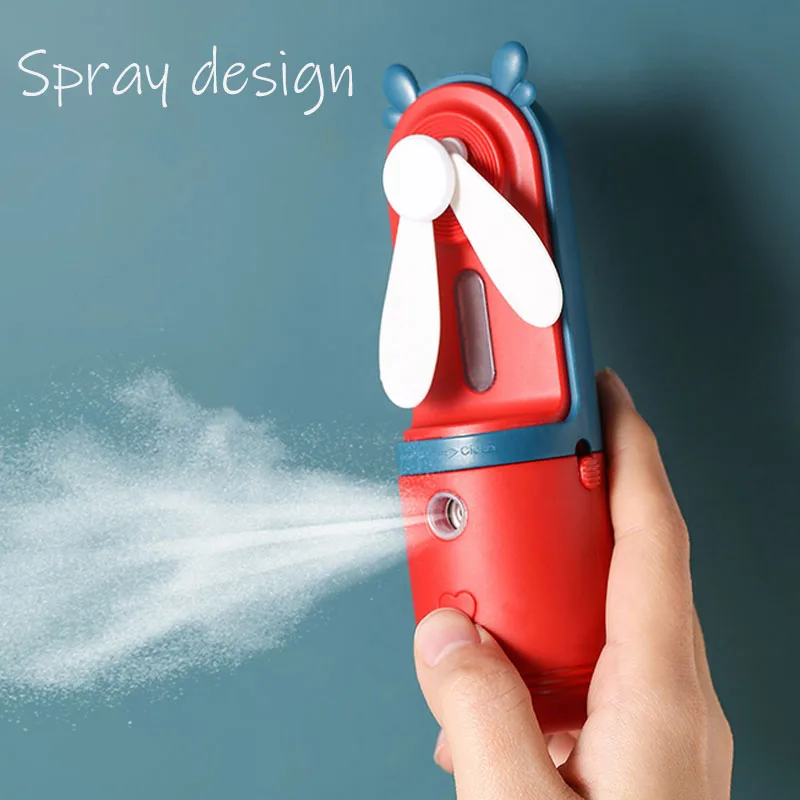 

2 In 1 Mini Fan Humidifier Rechargeable Handheld Usb Fan High Quality Mute Portable Student Office Small Cooling Fans Cooler