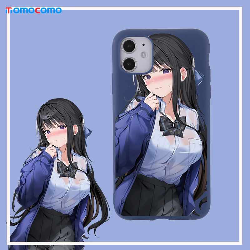 

Anime Cute Sexy Girls Breast Protective Phone Case For iPhone 11 12 13Pro Max XR XS X 8 7Plus Soft TPU Candy Color Phone Coque