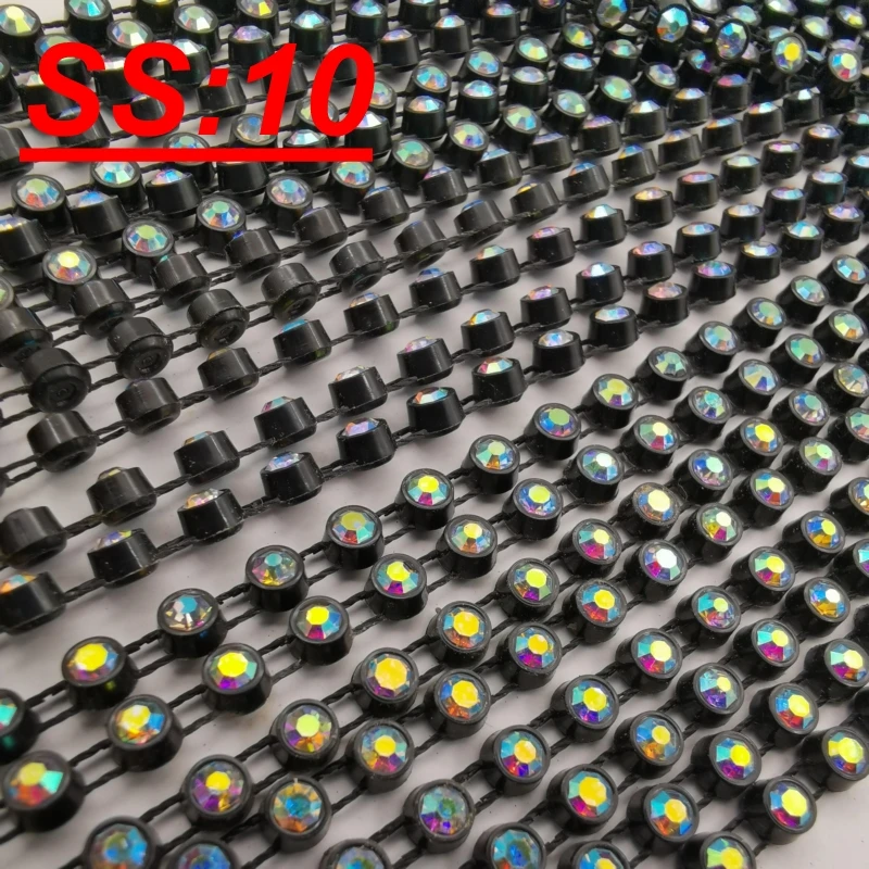 Бесплатная доставка ss10 отделка стразами ограждение AB Кристалл 10 ярдов/кард