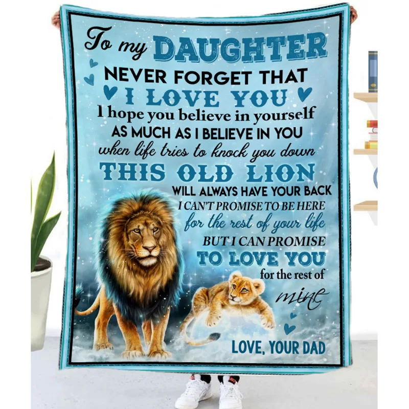 

Флисовое одеяло для моей дочери с буквенным принтом, одеяла для папы, мамы, дочери, воздушная почта, одеяло, позитивное ободрение и любовь дл...
