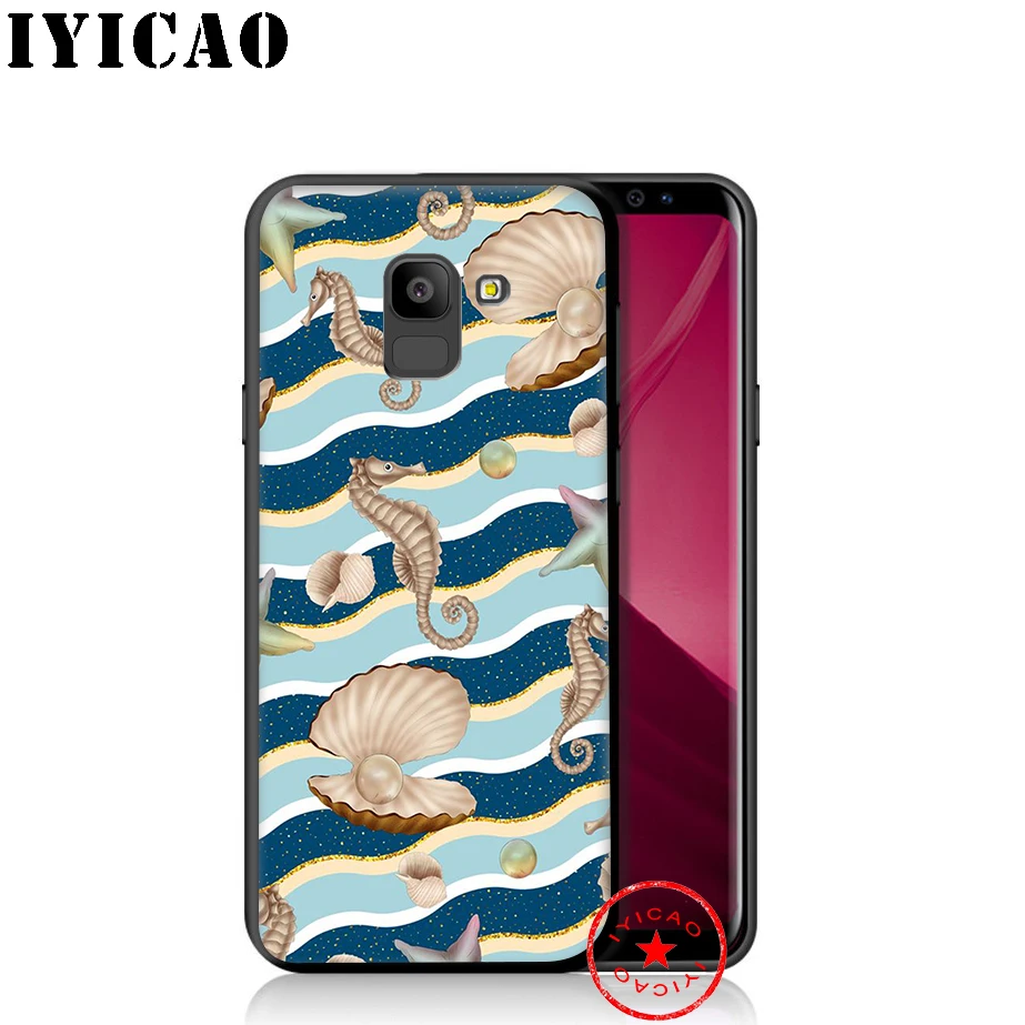 IYICAO Летний пляж ракушки мягкий чехол для телефона samsung Galaxy A9 A8 A7 J6 A6 плюс 2018 A5 A3 2016