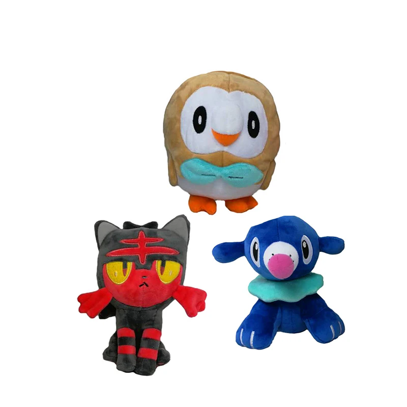 

Pokemon Litten Rowlet popplio Collectible plush dolls pet toys elf dolls cute cartoon creative gifts kawaii birthday gifts