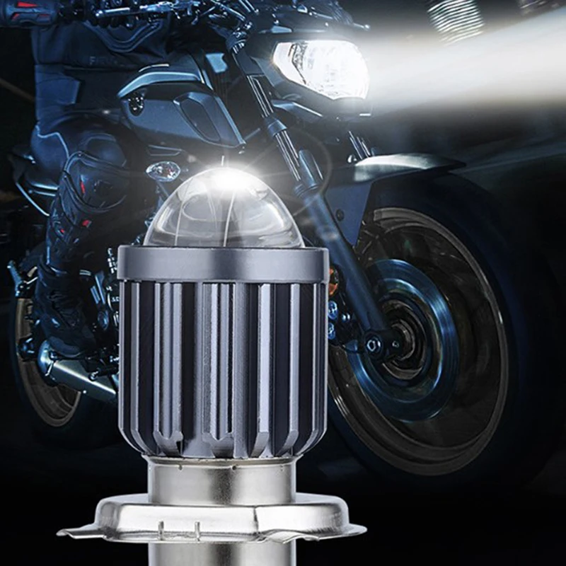 

1X H6 BA20D LED Motorcycle Headlight Bulbs 10000LM COB Len White to Yellow