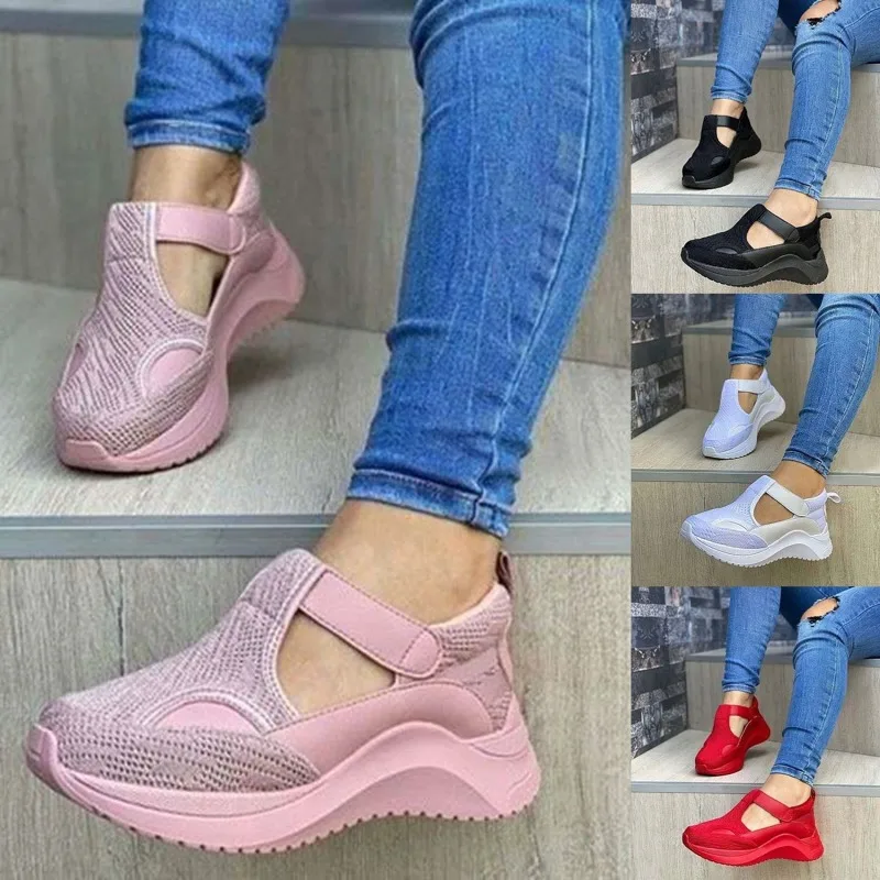 

2021 New Women Shoes Sneakers Vulcanized Casual Flats Female Solid Hollow Out Breathable Shoes Ladies New Footwear