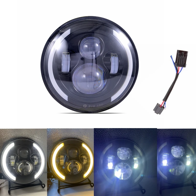 7 &quotмотоциклетный светодиодный DRL фара для Suzuki GS 500 Tour Glide Softail Road King Street Jeep JK Lada 4x4| |