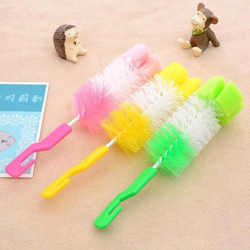

Baby Bottle Brush with Hook to Clean Sponge Paper Card Colors with Bottle Brush Packaging Random X1B1