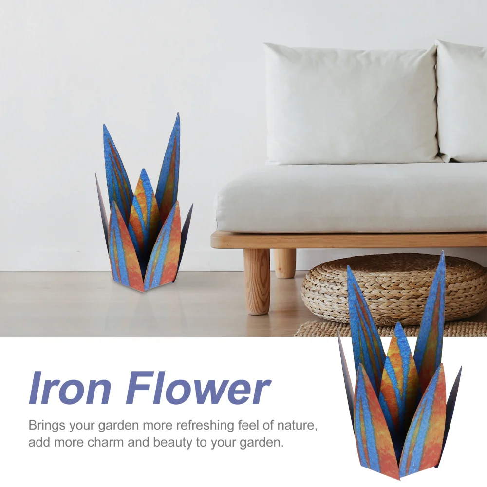 

1 Set Simulation Metal Flower Ornament Home Garden Patio Lawn Art Decoration