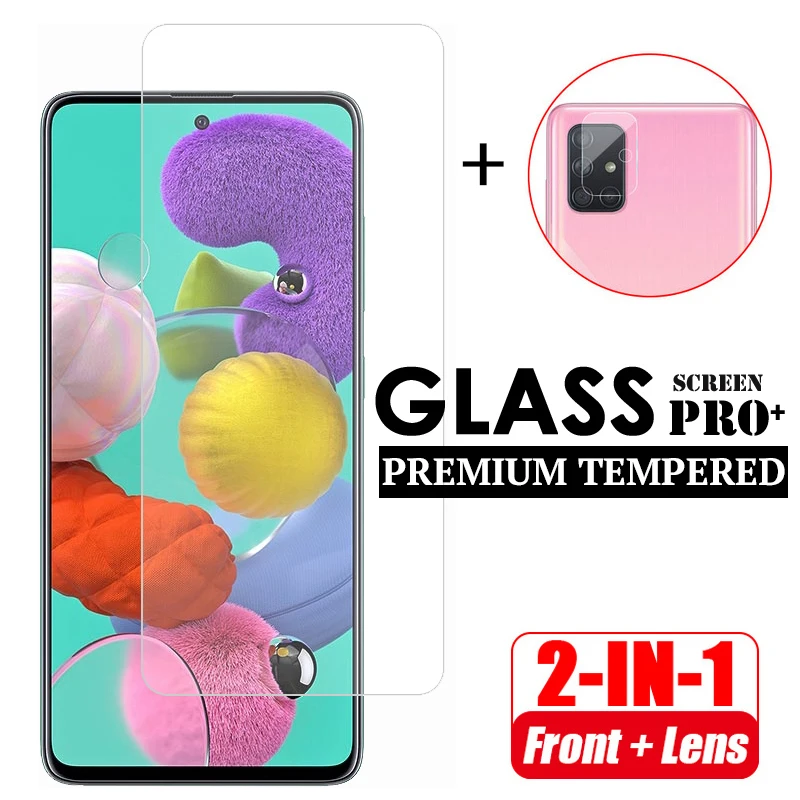 Закаленное стекло 2 в 1 для Samsung A51 A71 A01 A30 A40 A70 M31s M51 Защитное Galaxy S20 FE A50