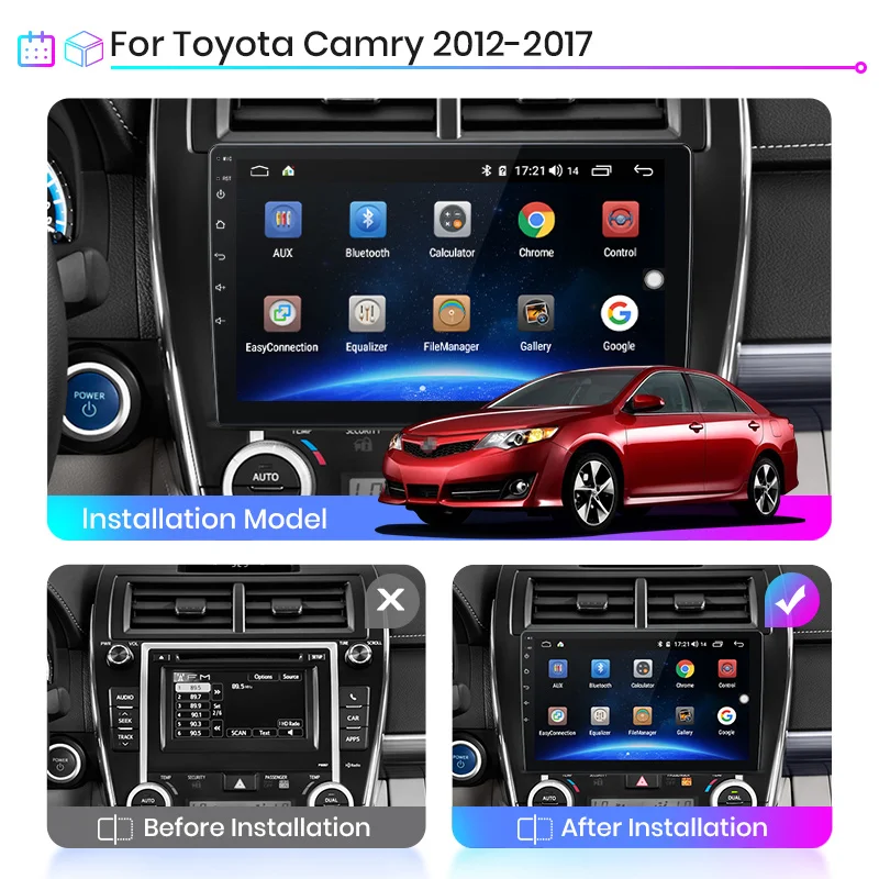 Junsun V1 2 ГБ + 32 Android 10 DSP для Toyota Camry 7 50 55 2012 2017 Автомобиль Радио мультимедийный