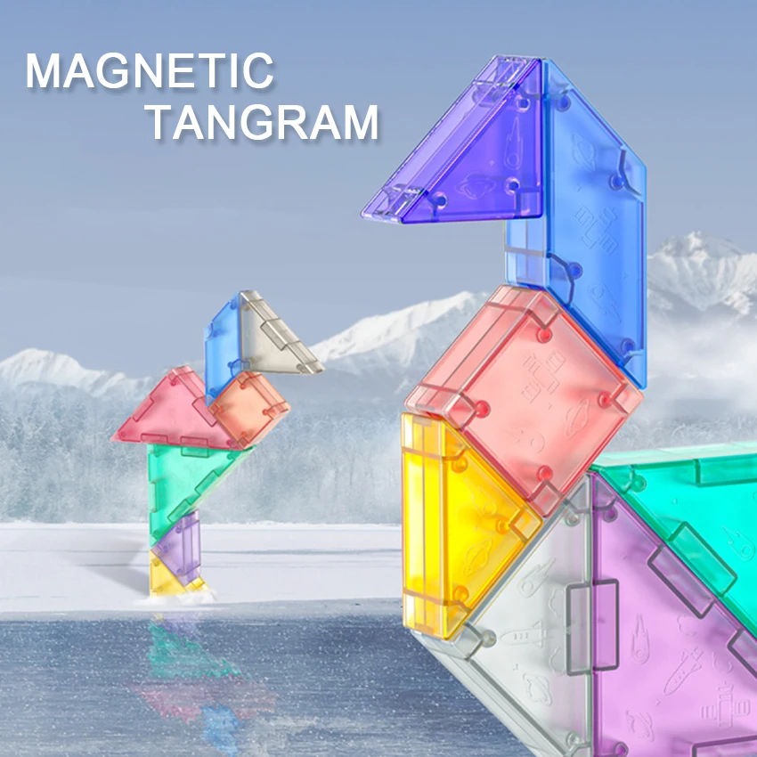 

Qiyi детский Красочный Магнитный 3D танграмма головоломка игрушка логическое мышление обучение Рисование настольные игры обучающая игрушка ...