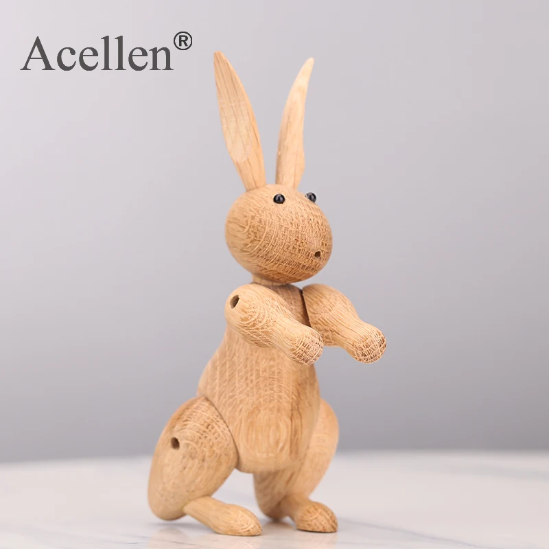 Деревянная Фигурка кролика ручной работы для детской спальни гостиной