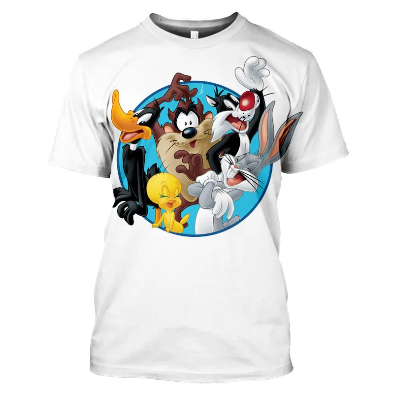 

Young men's short-sleeved T-shirt cartoon rabbit 3D printing casual collocation all 2021 summer new style wholesale