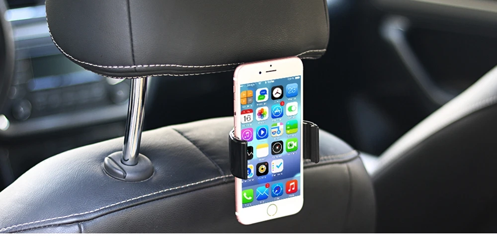 Универсальный автомобильный держатель для телефона iPhone 7 8 Plus 360 вращающийся подголовник крепление вешалка с крючками для samsung клип на заднее сиденье складной