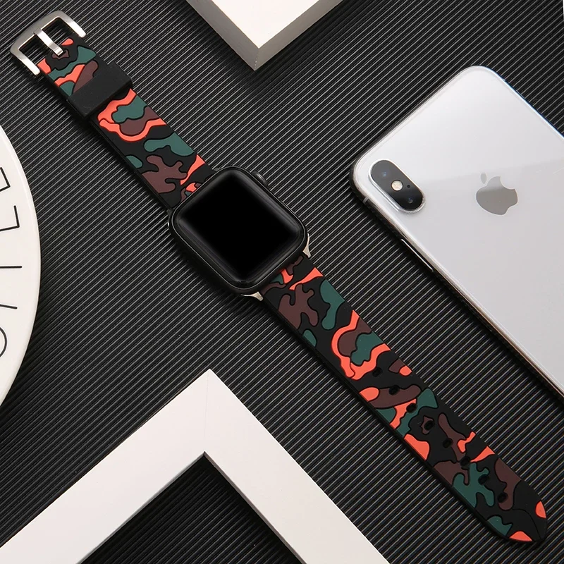 

Strap For Apple Watch Band 44mm 40mm 42mm 38mm 40 44 mm Silicone bracelet correa accessories iWatch serie 7 3 6 5 4 SE 45mm 41mm