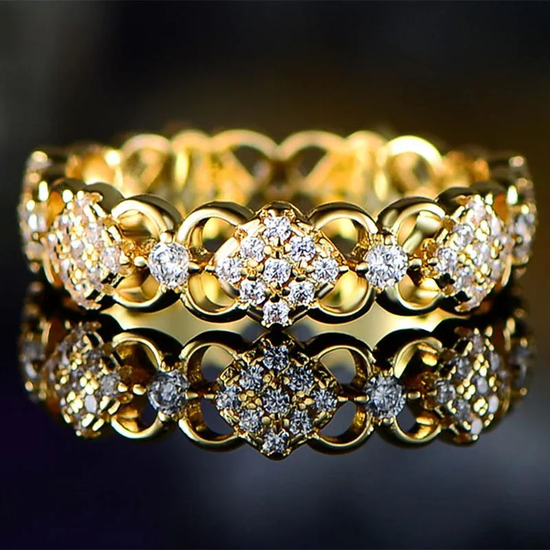 

New Arrival Delicate Women Marriage Ring Shiny Cubic Zirconia Fancy Design Hot Sale Lady Wedding Ceremony Rings Jewelry