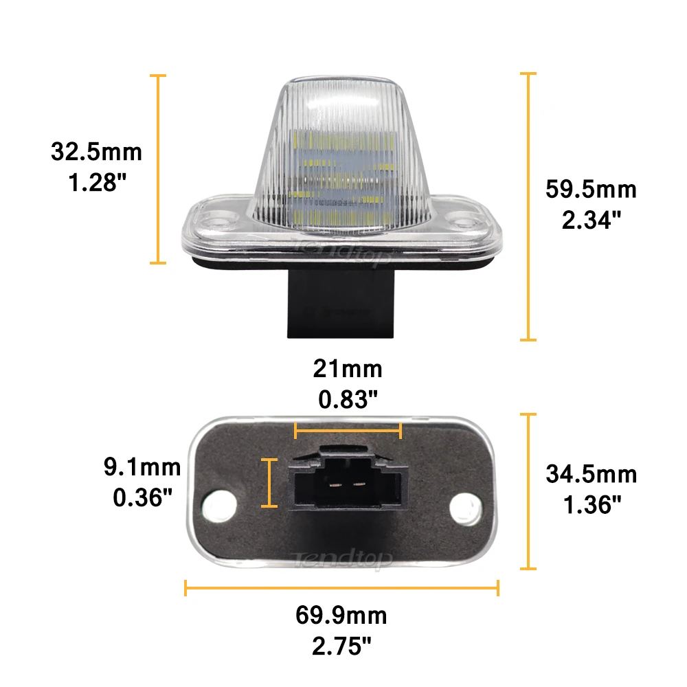 2x лампа освещения номерного знака для VW Transporter T4 Jetta Passat B5 B6 Combi Eurova без ошибок