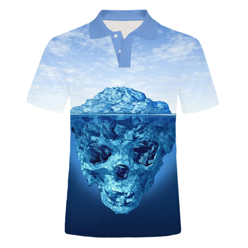 

Рубашка-поло IFPD мужская с 3D-принтом в виде черепа, уличная одежда в стиле хип-хоп, европейские и американские размеры, с принтом в виде бутылк...