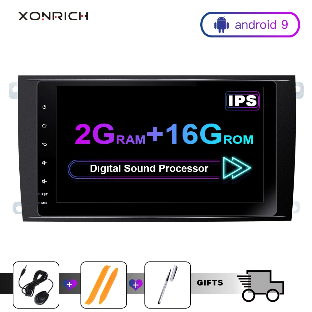 2 Din Android 9 gps Радио автомобильный мультимедийный плеер для Porsche Cayenne S GTS 2002-2009 Навигация DVD CD головное устройство аудио стерео 2 Гб