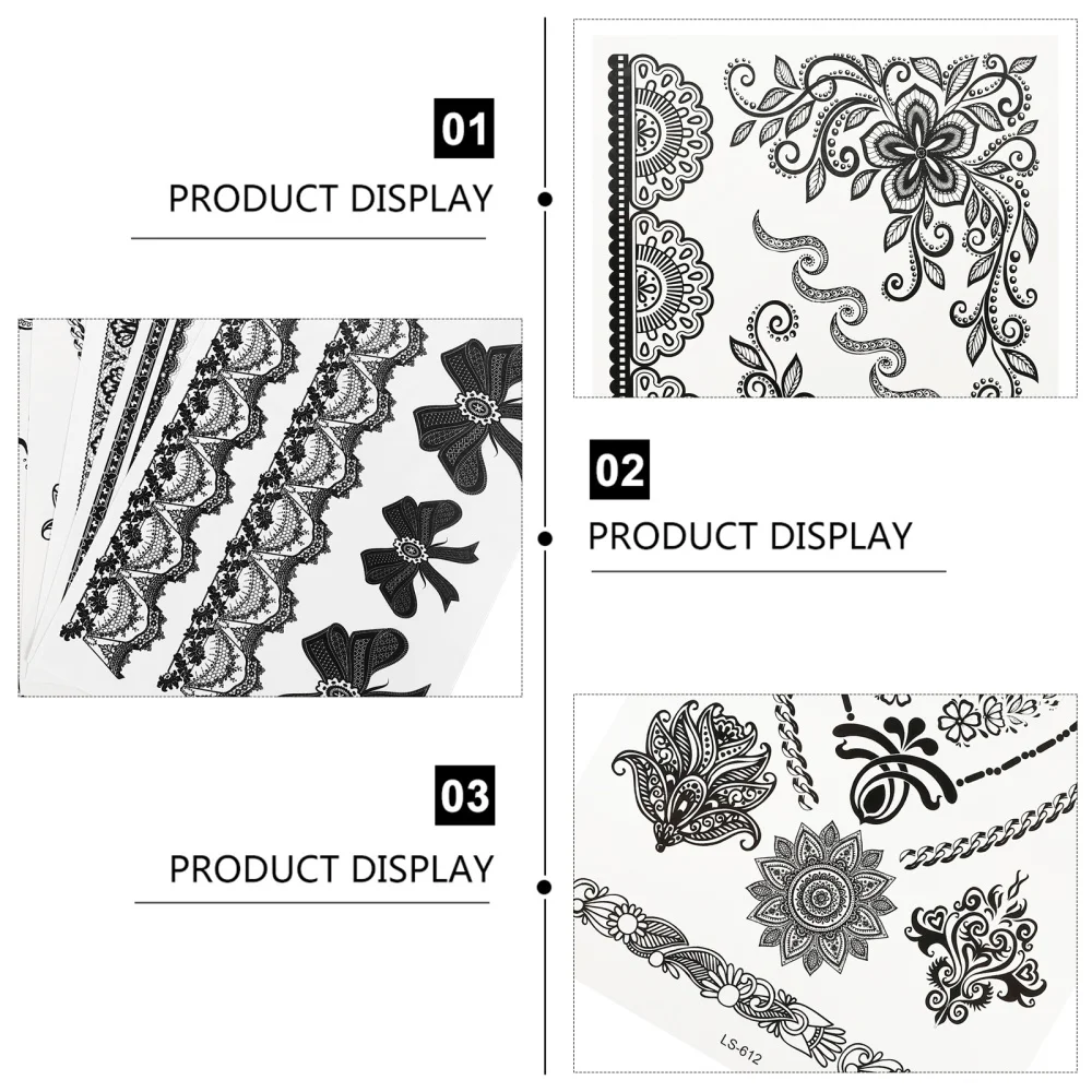 

10 Pcs Lace Shape Tattoos Decor Tattoos Sticker Body Tattoos Lace Tattoos Decals