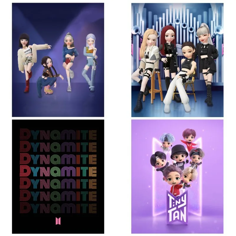 

KPOP Bangtan Boys DYNamite BP Cartoon Photo With Photo Rubber Mouse Pad Surrounding