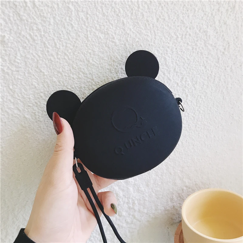 3D Cartoon Soft Silicone Earphone Bag For Girls Kids Gift Women Mini anime Coin Purse Cards Holder Zipper Small Wallets | Электроника