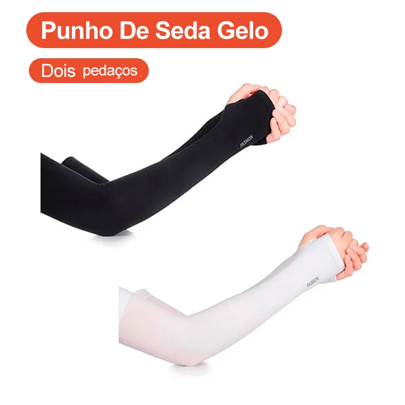 

2 Pairs iIce Sleeve Sunscreen Arm Sleeves Arm Guard Ice Silk Covers Oversleeve UV Protection Cycling and Driving Thin Men