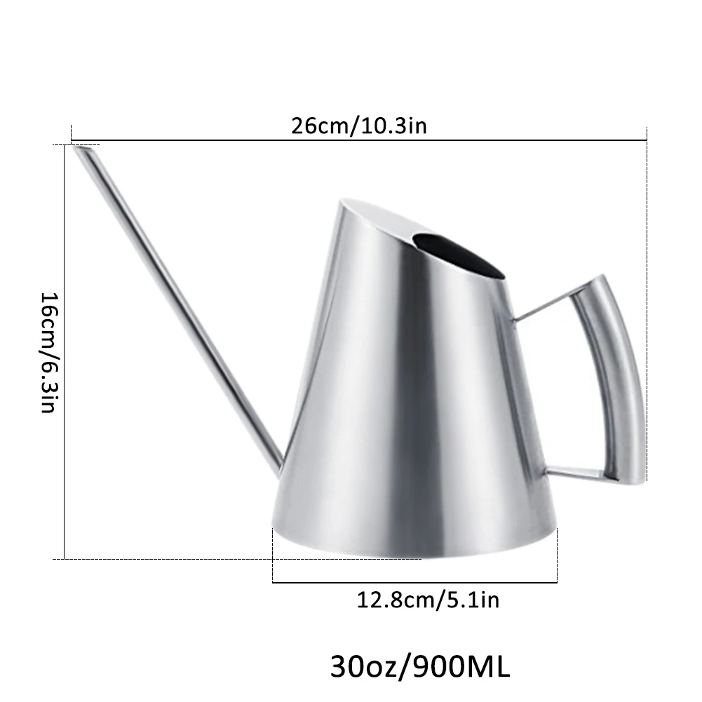 

400/900ml Stainless Steel Long Mouth Flower Watering Can Gardening Potted Small Water Pot Indoor Succulent Garden Supplies