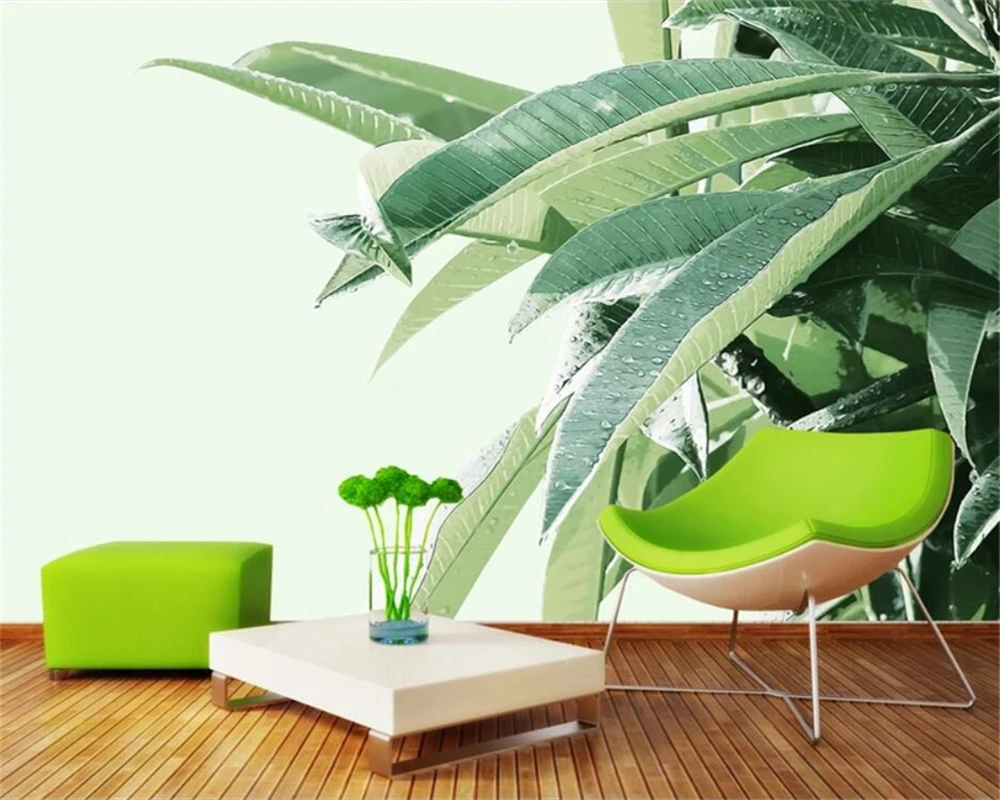 3d обои на заказ расписанные вручную растения jungle wind акварель свежие зеленые