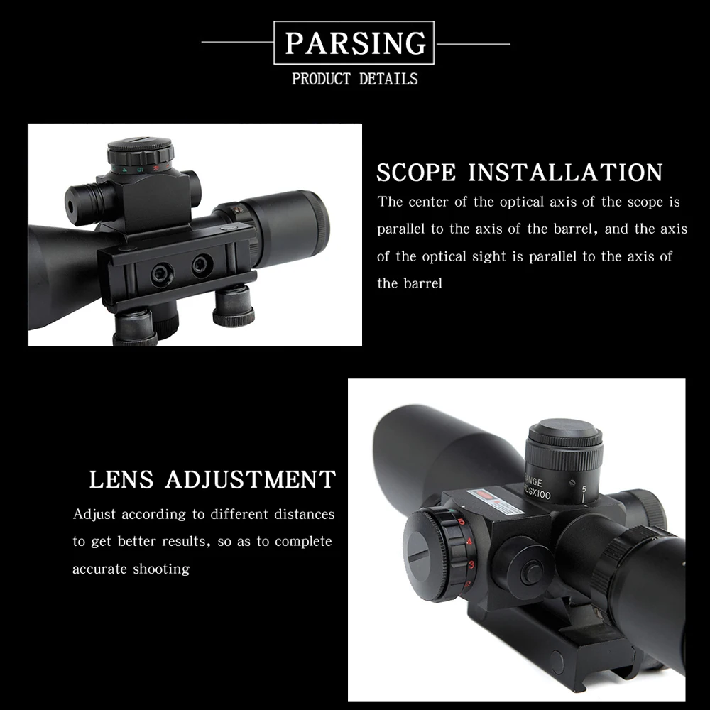 Тактический Оптический прицел для охотничьей винтовки 2 5 10x40ER зеркальный