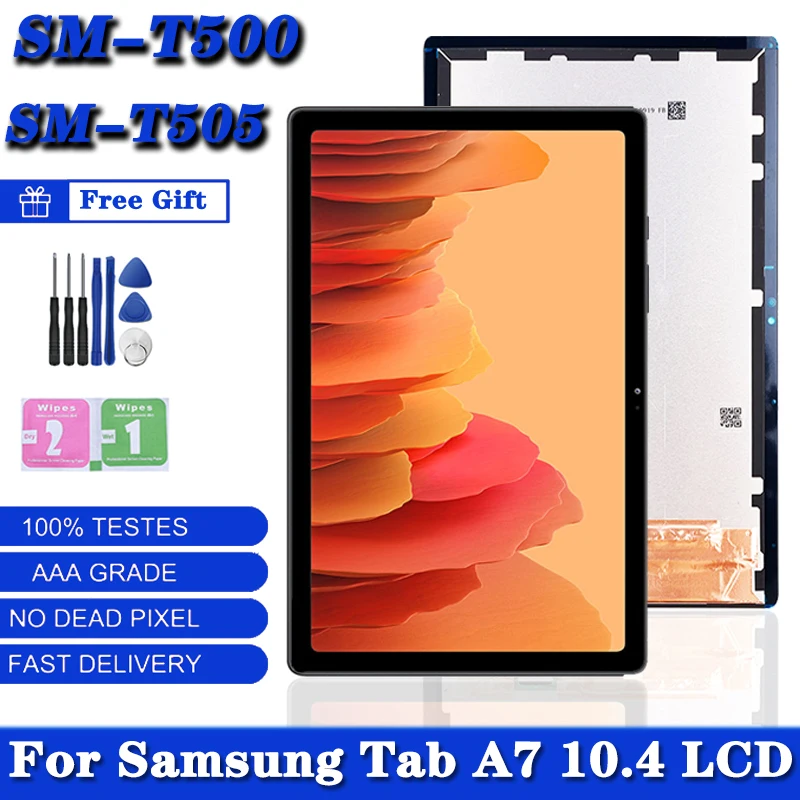 100% orijinal 10.4 Samsung Galaxy Tab için A7 (2020) SM-T500 T505 T500 LCD ekran dokunmatik sensör cam ekran Digitizer meclisi