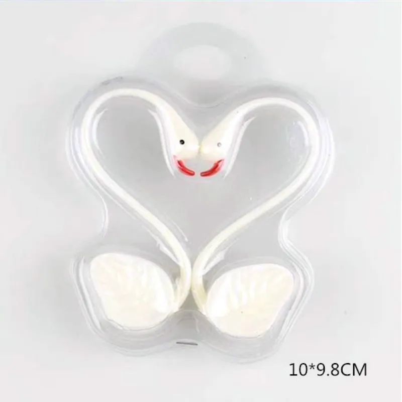 Украшение торта черно белые украшения в форме лебедя любовь птица двойной Лебедь