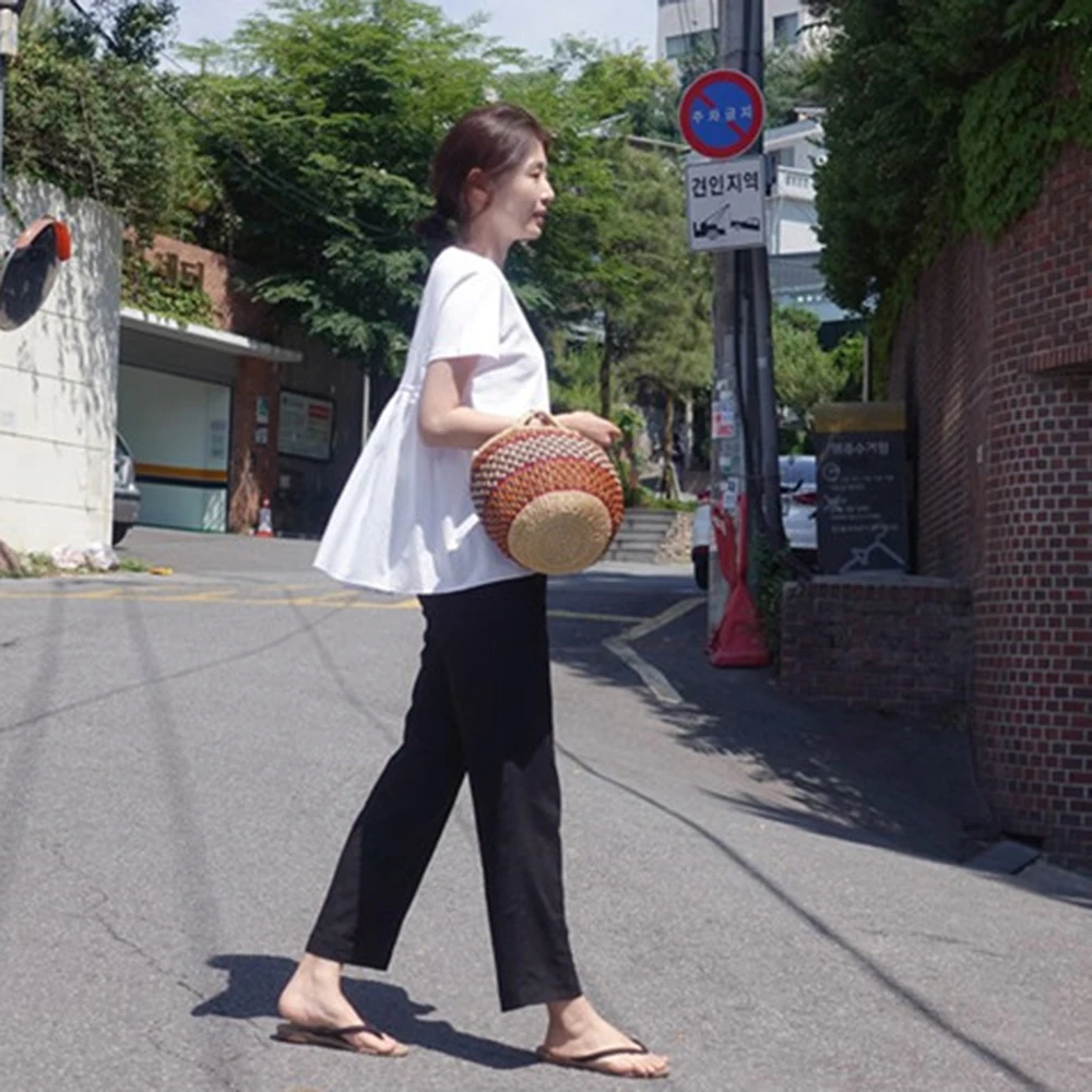 Футболка женская трапециевидная с оборками в стиле Харадзюку|Футболки| |