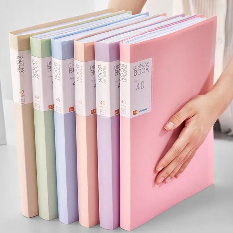 A4 60/100 Pages Folder Transparent Inset Multilayer Resource Booklet Student Test Paper Storage Bag Contract File Supplies