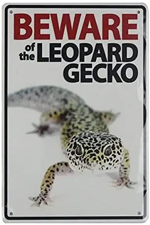 

Beware of Leopard Gecko Tin Metal Sign 0601a 20x30cm